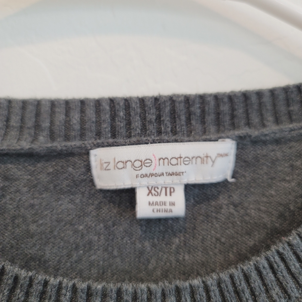 💕 Liz Lange for Target Gray Maternity Sweater Sze XS - Picture 4 of 16